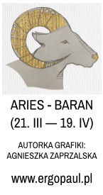 Obraz – znak zodiaku „Baran” 27x33 cm – w ramie dąb naturalny woskowany