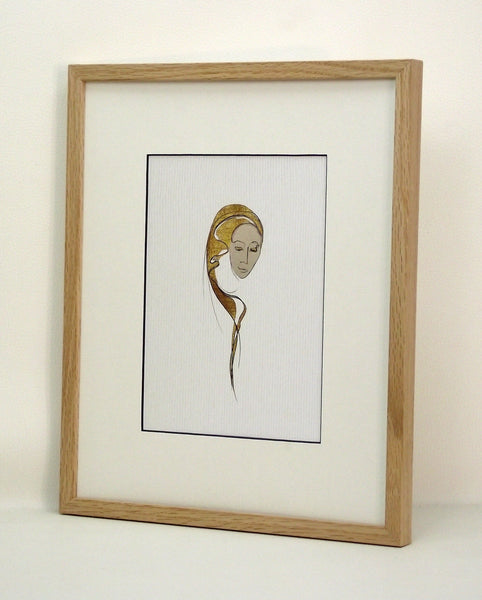 Obraz – znak zodiaku „Panna” 27x33 cm – w ramie dąb naturalny woskowany