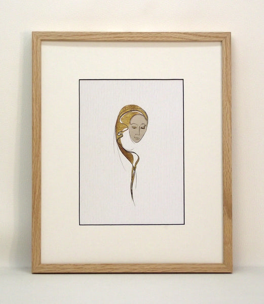 Obraz – znak zodiaku „Panna” 27x33 cm – w ramie dąb naturalny woskowany