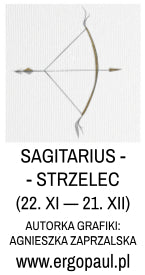 Obraz – znak zodiaku „Strzelec” 27x33 cm – w ramie dąb naturalny woskowany