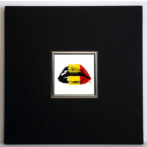 Obraz - Usta, flaga belgijska - reprodukcja w ramie IGP5839 50x50 cm - Obrazy Reprodukcje Ramy | ergopaul.pl