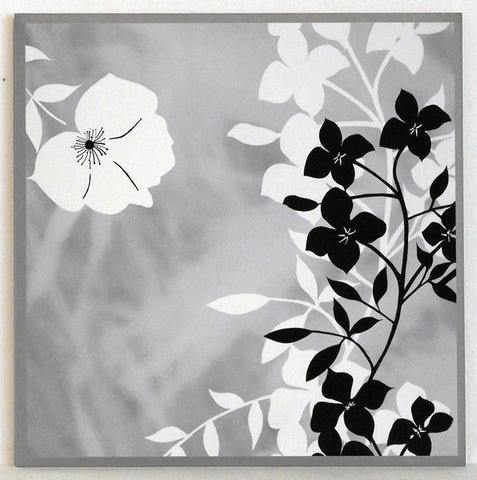Obraz - Czarno-białe kwiatki - reprodukcja na płycie KAK1004 31x31 cm. - Obrazy Reprodukcje Ramy | ergopaul.pl