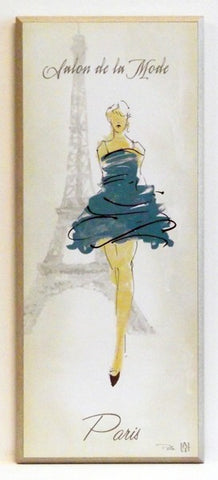 Obraz - Modelka w kolorowej sukience w Paryżu - reprodukcja na płycie WI2486 21x51 cm - Obrazy Reprodukcje Ramy | ergopaul.pl