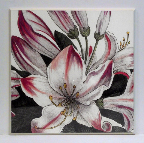 Obraz - Kwiaty białej azalii - reprodukcja na płycie WI1907 47x47 cm. - Obrazy Reprodukcje Ramy | ergopaul.pl