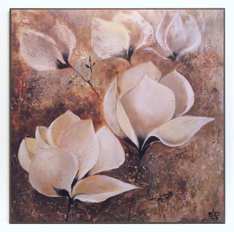Obraz - Kwiaty magnolii na abstrakcyjnym tle - reprodukcja na płycie AP275 71x71 cm. - Obrazy Reprodukcje Ramy | ergopaul.pl