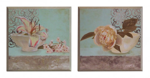 Zestaw dwóch obrazów - Kwiatowe kompozycje - reprodukcje na płytach A9956 i A9957 26x26 cm - Obrazy Reprodukcje Ramy | ergopaul.pl