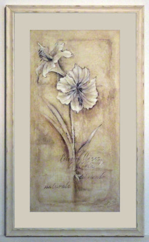 Obraz - Kwiaty-amarylis - reprodukcja w ramie z passe-partout A3537EX 40x70 cm. - Obrazy Reprodukcje Ramy | ergopaul.pl