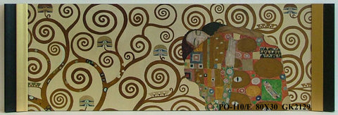 Obraz - Gustav Klimt, 'Spełnienie' - fragment - reprodukcja na płycie w półramie GK2129 80x30 cm. - Obrazy Reprodukcje Ramy | ergopaul.pl
