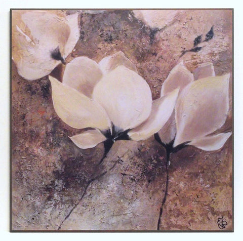 Obraz - Kwiaty magnolii na abstrakcyjnym tle - reprodukcja na płycie AP276 71x71 cm. - Obrazy Reprodukcje Ramy | ergopaul.pl