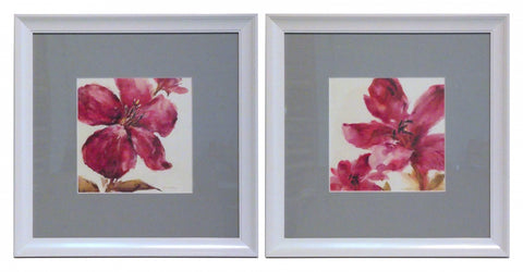 Zestaw dwóch obrazów - Pastelowy, różowy kwiat - reprodukcje w ramach D3495, D3496 30x30 cm - Obrazy Reprodukcje Ramy | ergopaul.pl
