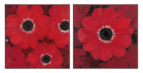 Zestaw dwóch obrazów - Zawilec Wieńcowy, kwiaty - reprodukcje na płytach AB1411, AB1412 51x51 cm - Obrazy Reprodukcje Ramy | ergopaul.pl