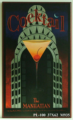 Obraz - Kompozycja z drinkiem, Manhattan - reprodukcja na płycie M935 37x62 cm - Obrazy Reprodukcje Ramy | ergopaul.pl
