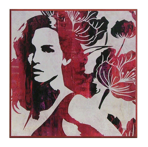 Obraz - Dziewczyna i kwiaty, graffiti - Decograph A7562 51x51 cm. OSTATNIE SZTUKI - Obrazy Reprodukcje Ramy | ergopaul.pl