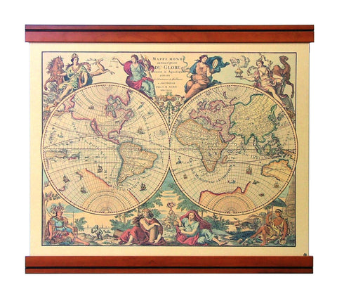 Obraz - Mapa Świata z 1792 r. - Reprint w półramie PO-120/F 67x52 cm A1