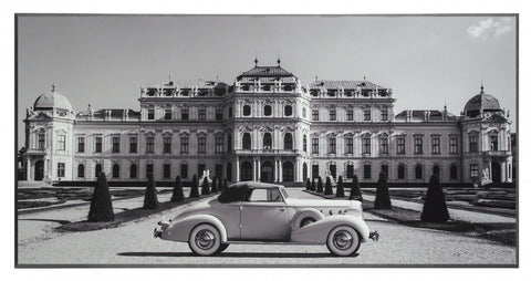 Obraz - Samochód Vintage V, czarno-biała fotografia - reprodukcja 2AP3836 na płycie 101x51 cm - Obrazy Reprodukcje Ramy | ergopaul.pl
