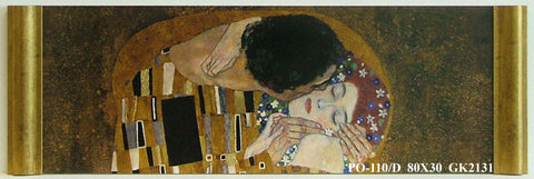 Obraz - Gustav Klimt, 'Pocałunek' - reprodukcja na płycie w półramie GK2131 80x30 cm. - Obrazy Reprodukcje Ramy | ergopaul.pl