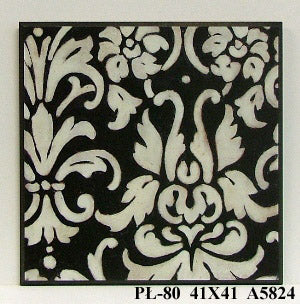 Obraz - Czarne ornamenty na białym tle - reprodukcja na płycie A5824 41x41 cm - Obrazy Reprodukcje Ramy | ergopaul.pl