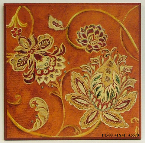 Obraz - kwiatowy ornament - reprodukcja na płycie A5570 41x41 cm. OSTATNIA SZTUKA! - Obrazy Reprodukcje Ramy | ergopaul.pl