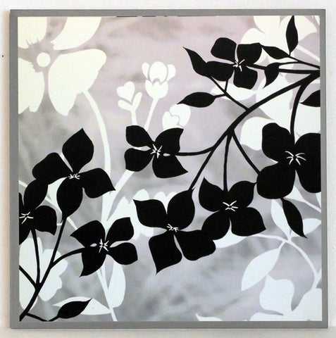 Obraz - Czarno-białe kwiatki - reprodukcja na płycie KAK1003 31x31 cm. - Obrazy Reprodukcje Ramy | ergopaul.pl