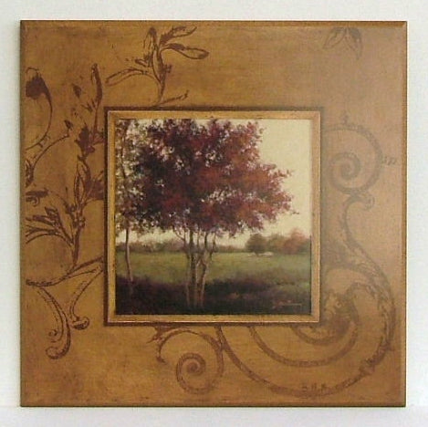 Obraz - Drzewo na tle ornamentu - reprodukcja A5675 na płycie 51x51 cm. - Obrazy Reprodukcje Ramy | ergopaul.pl