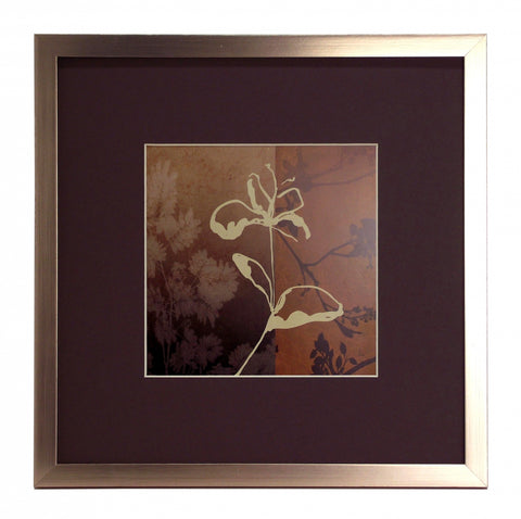 Obraz - Kwiatowa sylwetka II - reprodukcja D3563 oprawiona w ramkę koloru rose gold z passe-partout 30x30 cm. - Obrazy Reprodukcje Ramy | ergopaul.pl