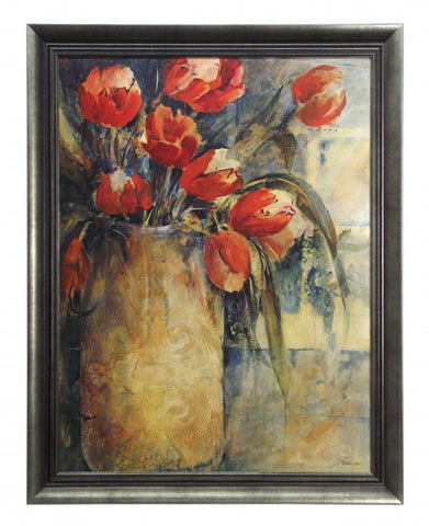 Obraz - Wazon z tulipanami - reprodukcja w ramie A1748 60x80 cm. - Obrazy Reprodukcje Ramy | ergopaul.pl