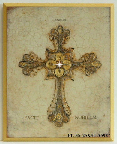 Obraz - Akcenty antyczne, łaciński krzyż ozdobiony kryształkiem - Decograph A5927 25x31 cm - Obrazy Reprodukcje Ramy | ergopaul.pl