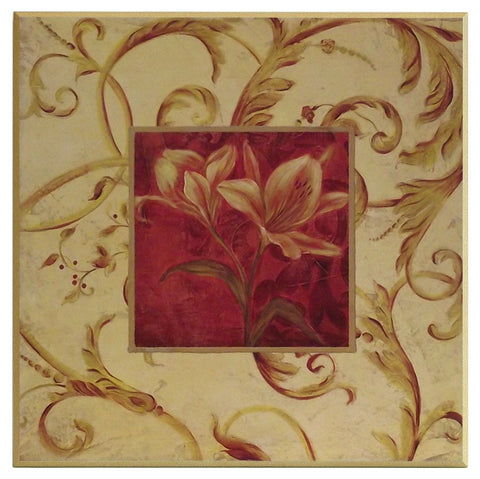 Obraz - Malinowe lilie na złotym ornamencie - Decograph A4835 41x41 cm - Obrazy Reprodukcje Ramy | ergopaul.pl