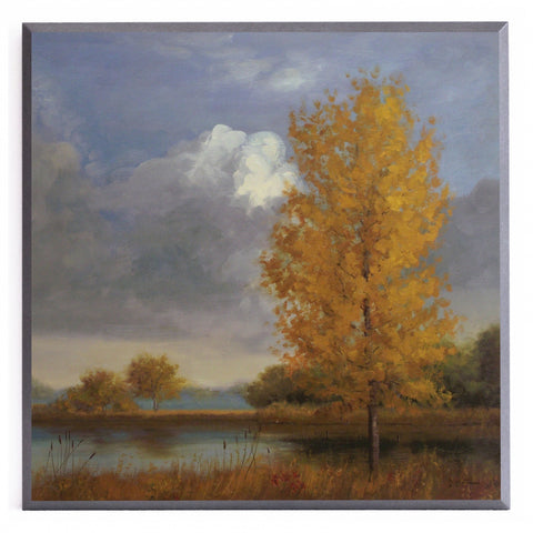Obraz - Pejzaż z drzewami i jeziorem - reprodukcja na płycie A6512 51x51 cm - Obrazy Reprodukcje Ramy | ergopaul.pl