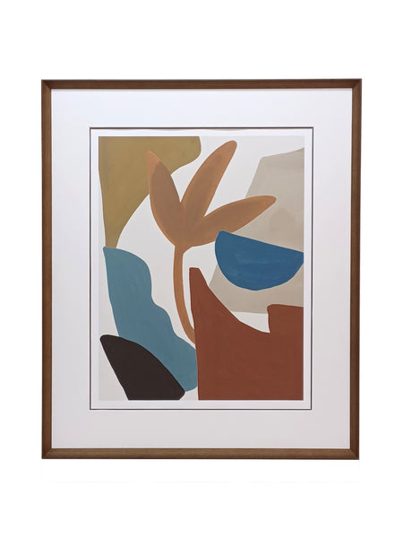 Obraz Folium II w ramie drewnianej, naturalnej 60x72 cm