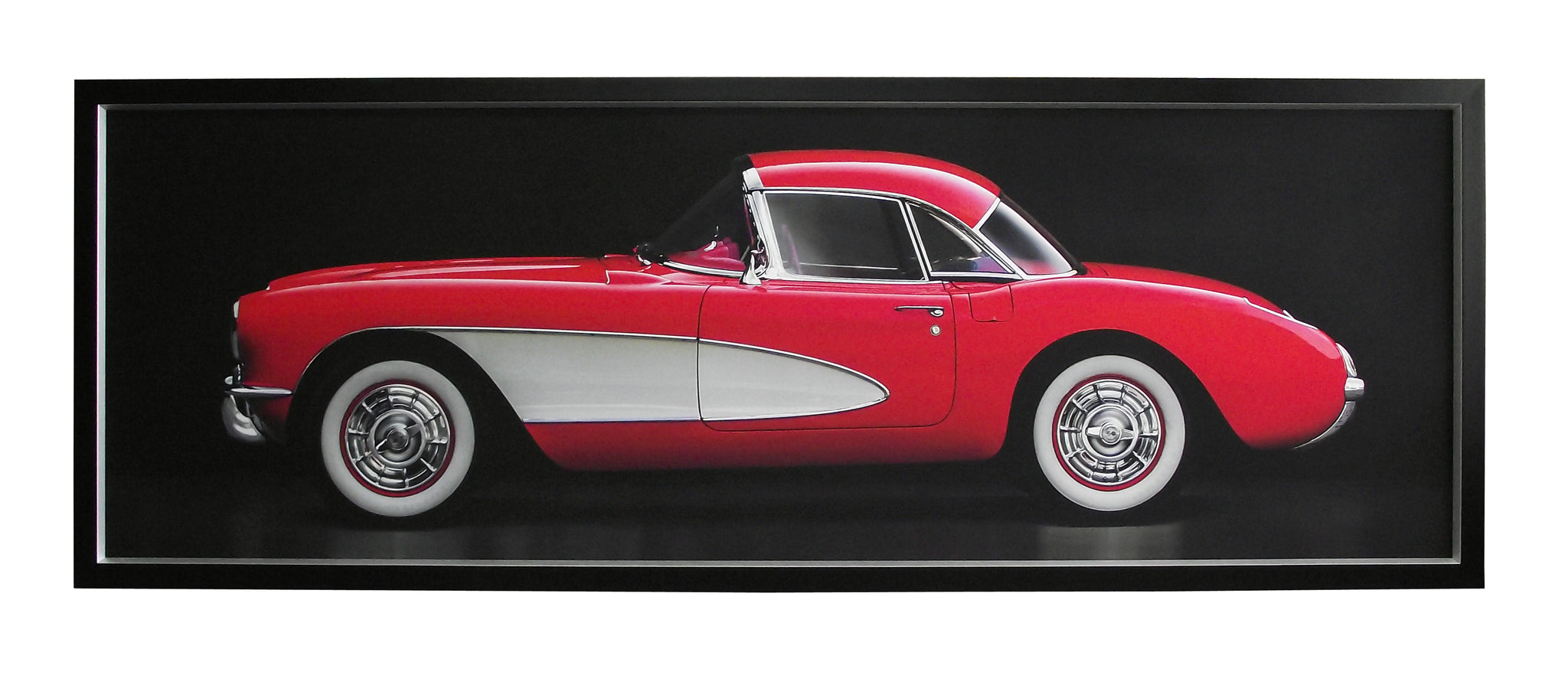 Obraz - Samochód Red Corvette II - reprodukcja 4AP3219-180 180x60 cm w ramie drewnianej