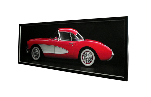 Obraz - Samochód Red Corvette II - reprodukcja 4AP3219-180 180x60 cm w ramie drewnianej