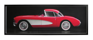 Obraz - Samochód Red Corvette II - reprodukcja 4AP3219-180 180x60 cm w ramie drewnianej
