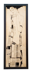 Obraz - Egon Schiele, Stojąca Dziewczyna - reprodukcja 4SC2208 33x95 cm w ramie drewnianej.