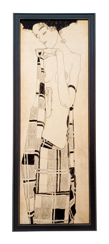 Obraz - Egon Schiele, Stojąca Dziewczyna - reprodukcja 4SC2208 33x95 cm w ramie drewnianej.
