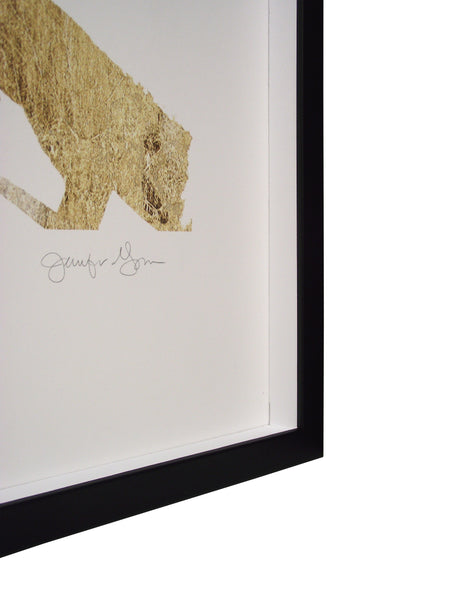 Obraz - Złoto-czarna abstrakcja - reprodukcja 113548FN w ramie 141x82 cm