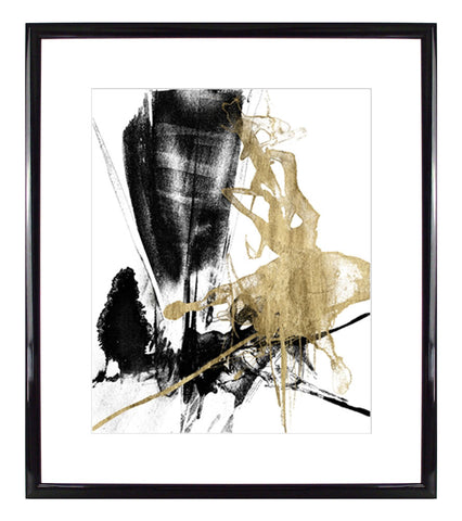 Obraz - Czarno-złota abstrakcja - reprodukcja 136073GG w ramie 56x66 cm