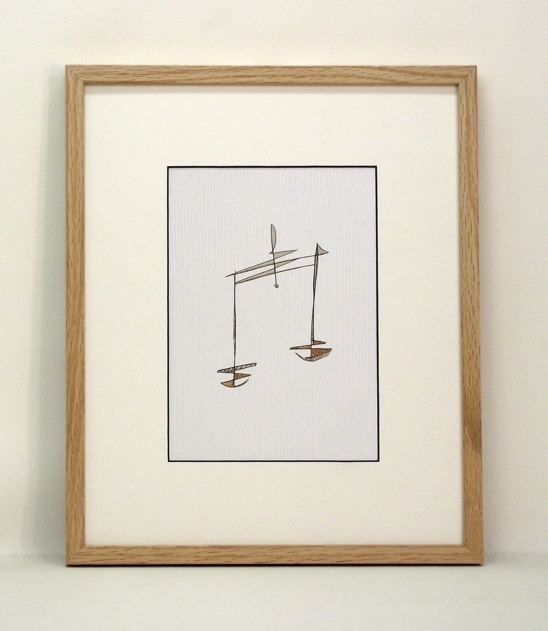 Obraz – znak zodiaku „Waga” 15x21 cm – w ramie dąb naturalny woskowany