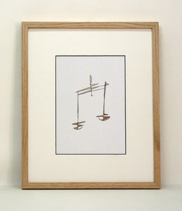 Obraz – znak zodiaku „Waga” 15x21 cm – w ramie dąb naturalny woskowany