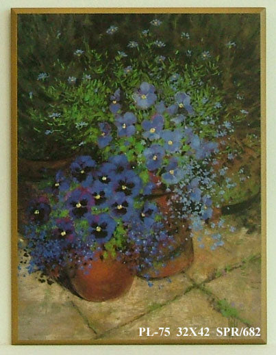 Obraz - Fioletowe kwiaty w donicy - reprodukcja na płycie SPR/682 32x42 cm - Obrazy Reprodukcje Ramy | ergopaul.pl