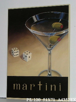 Obraz - Kieliszek martini i kości - reprodukcja na płycie A4352EX 51x71 cm - Obrazy Reprodukcje Ramy | ergopaul.pl