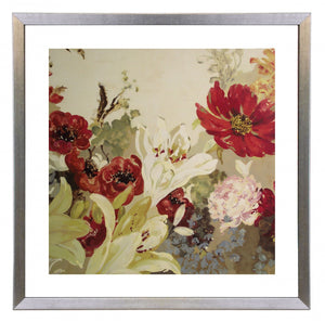 Obraz - Bukiet pastelowych kwiatów - reprodukcja A5856 oprawiona w ramę srebrną 60x60 cm. - Obrazy Reprodukcje Ramy | ergopaul.pl