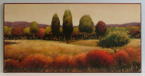Obraz - Pejzaż z drzewami i drogą w jesiennych kolorach - reprodukcja na płycie A5686 101x51 cm - Obrazy Reprodukcje Ramy | ergopaul.pl