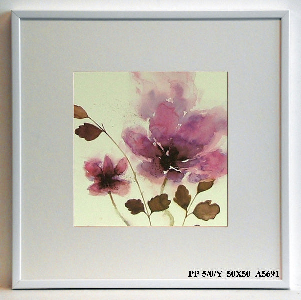 Obraz - Akwarelowy fioletowy kwiat - reprodukcja w ramie A5691 50x50 cm - Obrazy Reprodukcje Ramy | ergopaul.pl