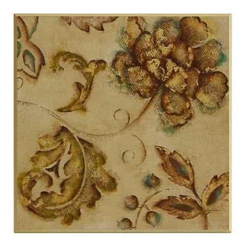 Obraz - Kwiatowe ornamenty w beżach - reprodukcja A5671 na płycie 41x41 cm. - Obrazy Reprodukcje Ramy | ergopaul.pl