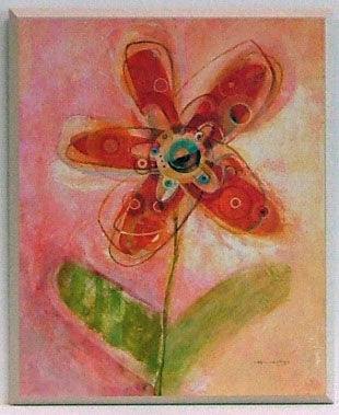 Obraz - Kwiatek na różowym tle - reprodukcja na płycie A5621 25x31 cm - Obrazy Reprodukcje Ramy | ergopaul.pl