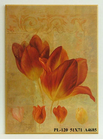 Obraz - Ogniste tulipany - reprodukcja na płycie A4685 51x71 cm - Obrazy Reprodukcje Ramy | ergopaul.pl