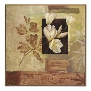 Obraz - Białe kwiaty - magnolie z nutą orientu - reprodukcja A5506 na płycie 51x51 cm. - Obrazy Reprodukcje Ramy | ergopaul.pl
