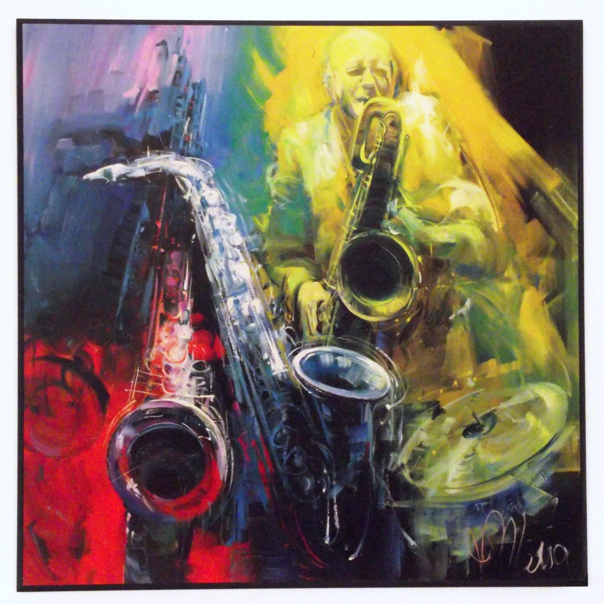 Obraz - Kolorowy Jazz - reprodukcja AMS6961 na płycie 70x70 cm. - Obrazy Reprodukcje Ramy | ergopaul.pl