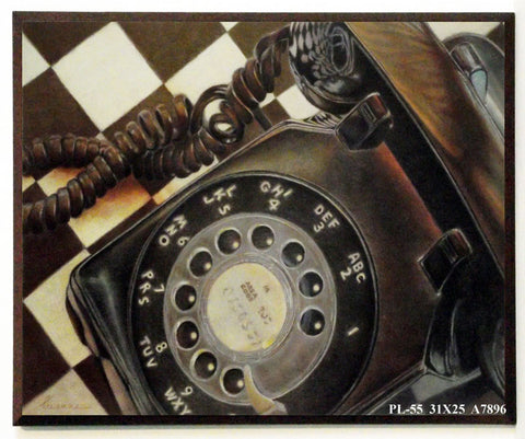 Obraz - Na tle rombów, telefon retro - Decograph A7896 31x25 cm - Obrazy Reprodukcje Ramy | ergopaul.pl